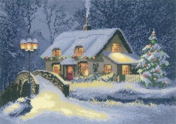 Heritage Stitchcraft JCXC1100 Christmas Cottage by the John Clayton Collection (X Stitch Pattern Only)